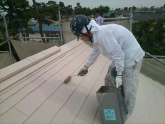 上塗り作業