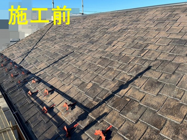 甲府市のコロニアル（スレート）屋根を日本ペイントのファインパーフェクトベストを使用し塗装メンテナンス！