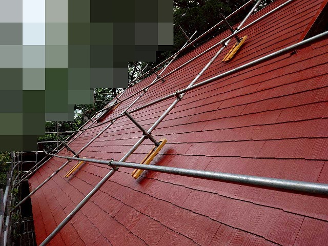 中塗り後の屋根全景