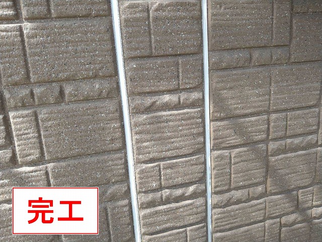 甲府市で外壁目地のシーリング打ち替え完了時の写真