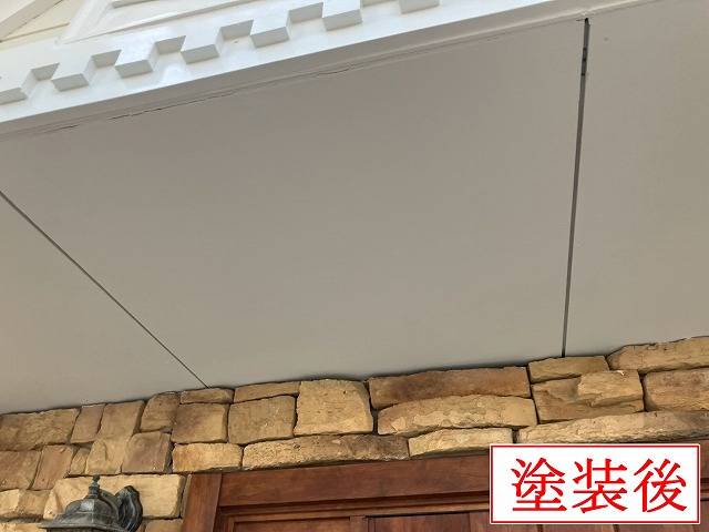 塗装後の軒天全体