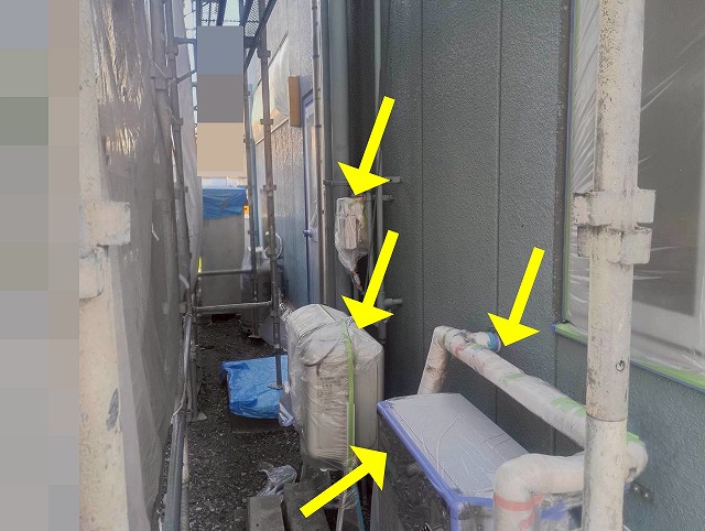 設備まわりの養生