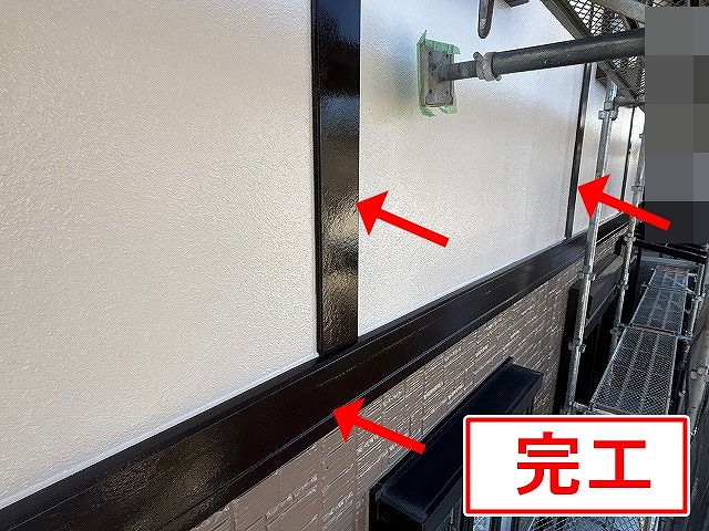 甲府市でシリコン塗料を使用して塗装メンテナンスを行った幕板
