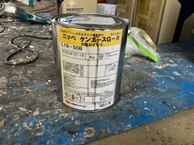 笛吹市で軒天塗装(カラーチェンジ)で使用したケンエースG-Ⅱ