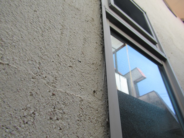 甲府市 砂壁状 外壁 現場調査