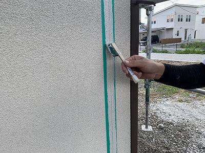 富士河口湖町　外壁目地　目地　ヘラならし