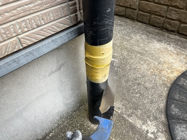 のこぎりで切断