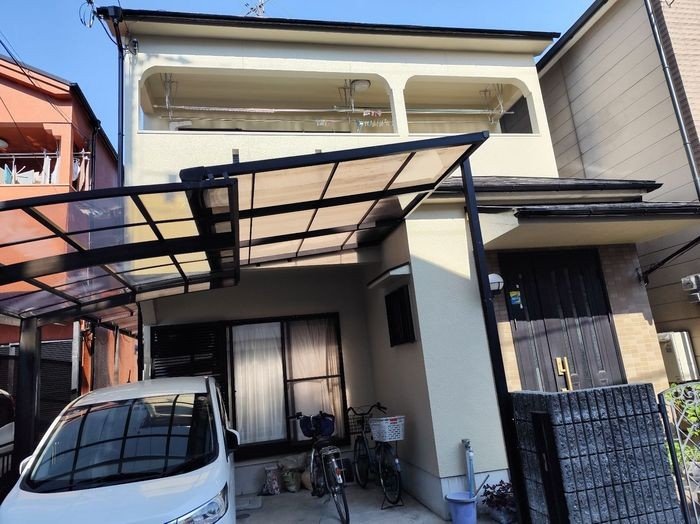 【松原市】築22年・初回塗装のモルタル外壁をKFシェアルドSiで全面刷新！屋根・付帯部まで丸ごと仕上げた施工事例