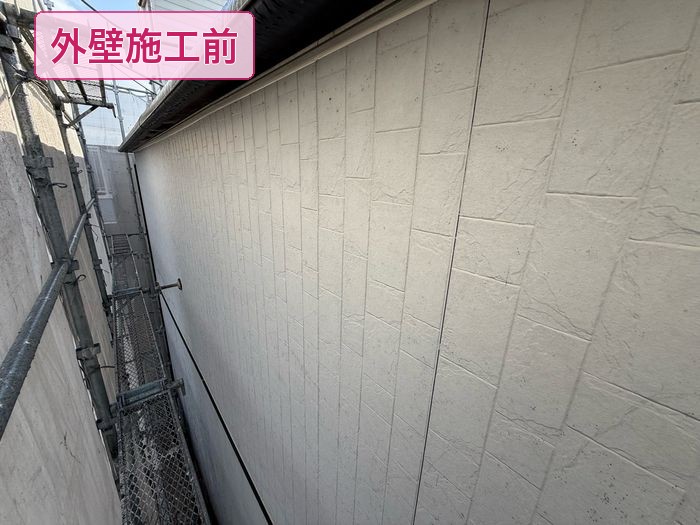大阪市平野区 サイディング外壁 チョーキング・退色の施工前状態