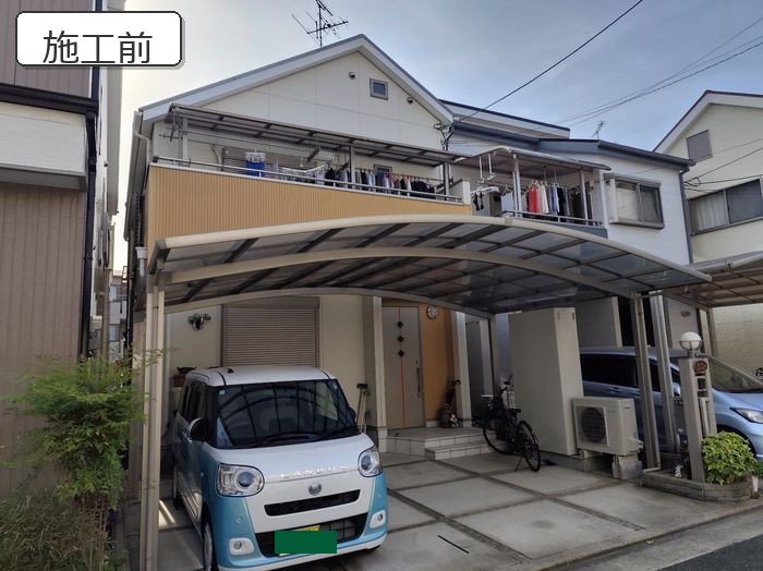 【八尾市太子堂】外壁・屋根の現地調査レポート｜コーキング劣化と苔の広がりを確認