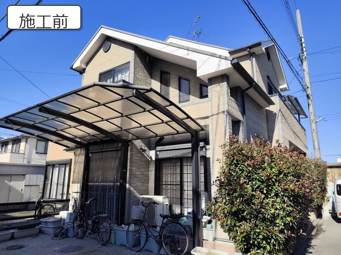【松原市大堀】築25年・初めての外壁塗装で爽やかなグレーに仕上げ