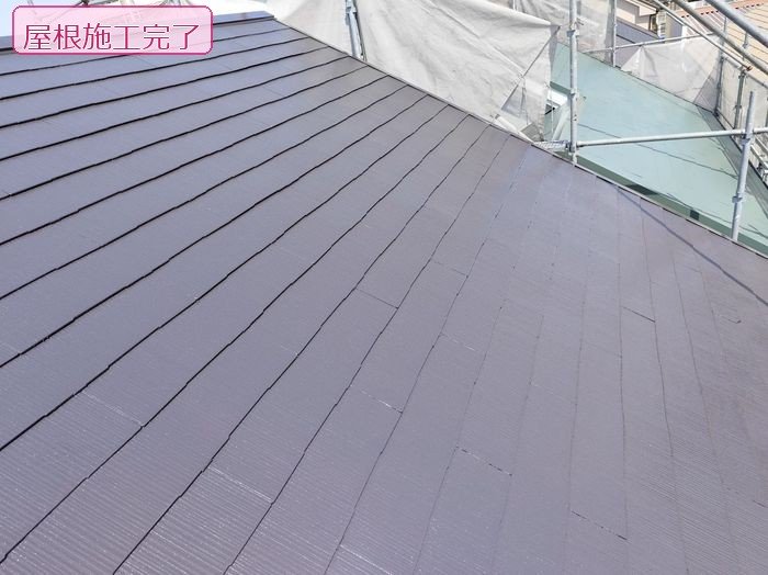 八尾市I様邸 屋根塗装施工後の状態