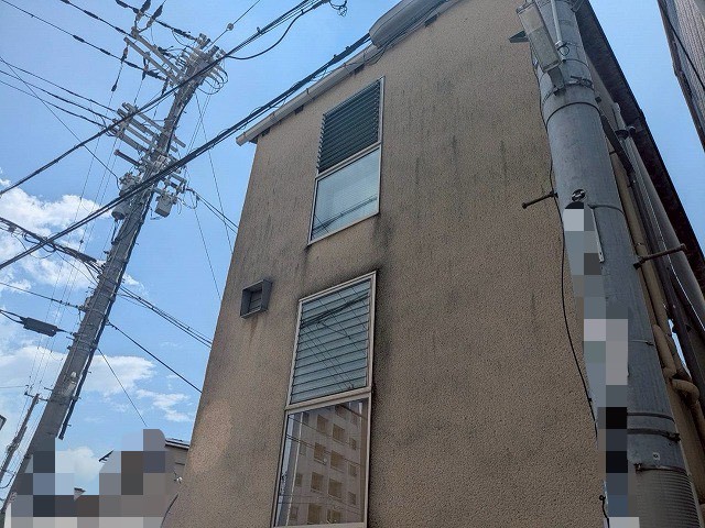施工前　外壁　苔カビ・黒ずみ汚れ