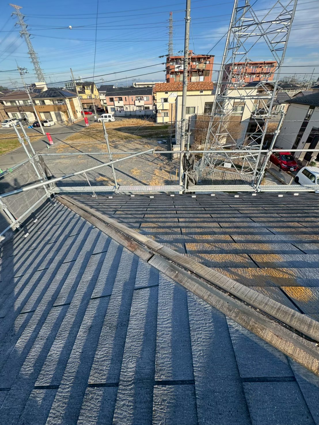 屋根面の継ぎ目・ラインを揃える施工管理