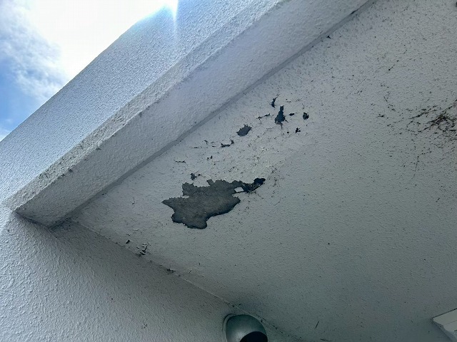 軒天の塗膜剥がれ