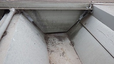 屋根端部のごみ堆積