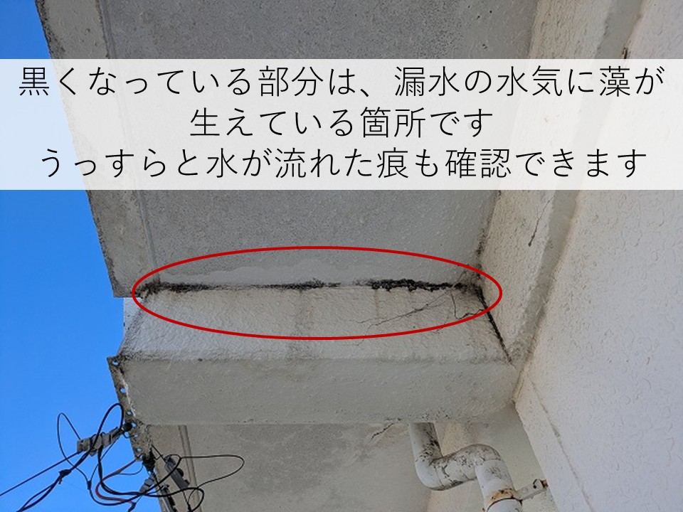 軒天の漏水痕