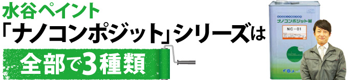 水谷ペイント「ナノコンポジット」シリーズは全部で3種類