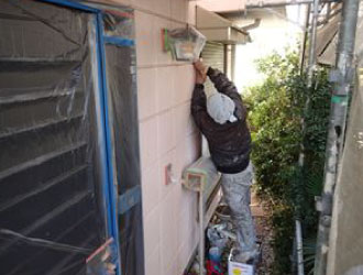 工事前のお住まいを養生します