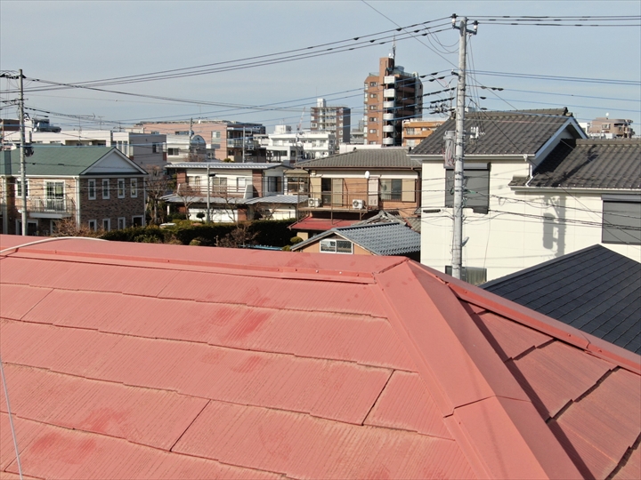 棟まわりの色あせ