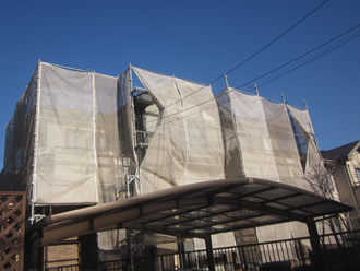 千葉県印旛郡酒々井町　外壁塗装　屋根塗装　バルコニー防水　メッシュシート
