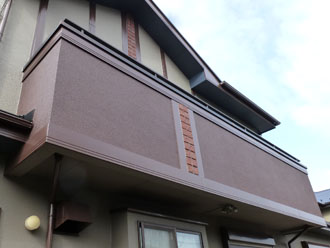 千葉県印旛郡酒々井町　外壁塗装　屋根塗装　バルコニー防水　外壁塗装　バルコニーの上塗り完了