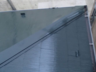 千葉県印旛郡酒々井町　外壁塗装　屋根塗装　バルコニー防水　屋根の上塗り完了
