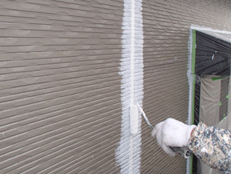 千葉県君津市　外壁塗装　屋根塗装　ベランダ防水　外壁塗装　目地の調整　目地部分の下塗り