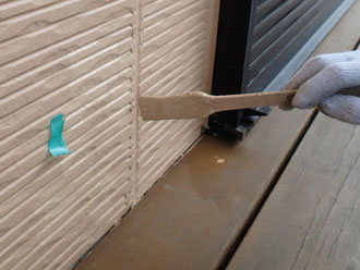 千葉県君津市　外壁塗装　屋根塗装　ベランダ防水　自社検査　テープでチェックしたところはしっかり補修
