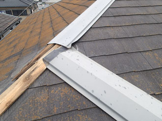 千葉県君津市　外壁塗装　屋根塗装　ベランダ防水　点検　ずれた棟板金