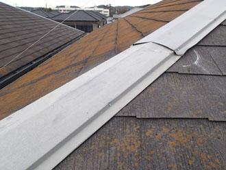 千葉県君津市　外壁塗装　屋根塗装　ベランダ防水　養生　棟板金を元の位置へ