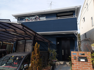 千葉県君津市　外壁塗装　屋根塗装　カラーシミュレーション　単色ブルー