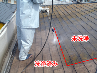 千葉県君津市　外壁塗装　屋根塗装　屋根の高圧洗浄