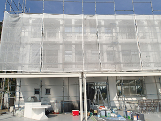 千葉県　富津市　屋根葺き替え　外壁塗装　足場架設　メッシュシート