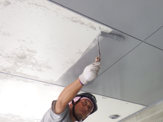 千葉県　富津市　細部の塗装　天井の塗装　ローラー塗り