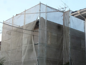 千葉県市原市　屋根塗装　外壁塗装　軒先補修　足場完成