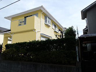 千葉県市原市　屋根カバー　外壁塗装　モルタル外壁補修修　カラーシミュレーション　薄めのイエロー