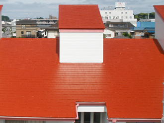 千葉県木更津市　屋根塗装　上塗り完了