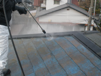 千葉県木更津市　屋根塗装前　高圧洗浄