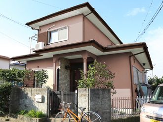 千葉県木更津市　外壁塗装　屋根カバー工法　カラーシミュレーション　薄い小豆色のパターン