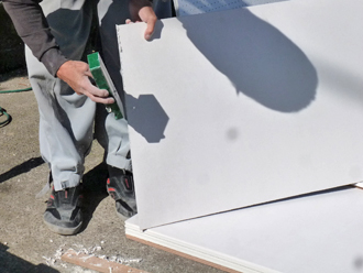 千葉県木更津市　外壁塗装　屋根カバー工法　軒天補修　木材の加工