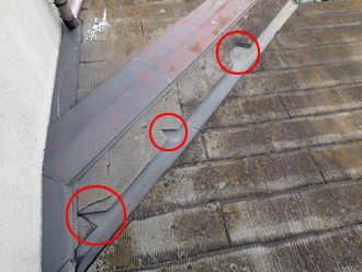 千葉県木更津市　外壁塗装　屋根カバー工法　点検　コロニアルの欠け