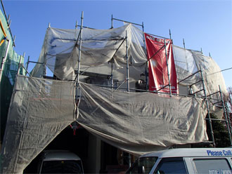 千葉県浦安市　外壁塗装　屋根塗装　足場架設