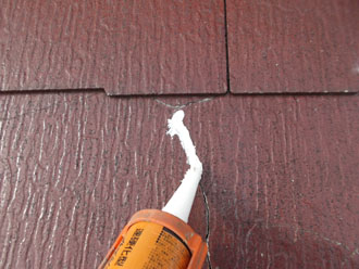 千葉県浦安市　外壁塗装　屋根塗装　屋根塗装　コーキング材の充填