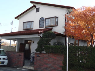 千葉県浦安市　外壁塗装　屋根塗装　カラーシミュレーション　外壁は白で屋根は茶色