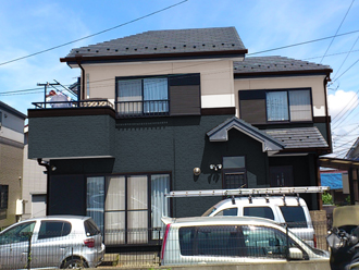 千葉県習志野市　外壁塗装　屋根塗装　カラーシミュレーション　青と白のツートン