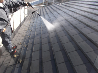 千葉県習志野市　外壁塗装　屋根塗装　屋根の高圧洗浄