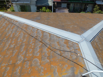 千葉県船橋市　屋根塗装　棟板金交換　部分塗装　点検　屋根