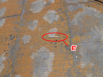 千葉県船橋市　屋根塗装　棟板金交換　部分塗装　点検　苔　釘