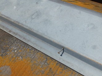 千葉県船橋市　屋根塗装　棟板金交換　部分塗装　点検　棟板金の釘の浮き
